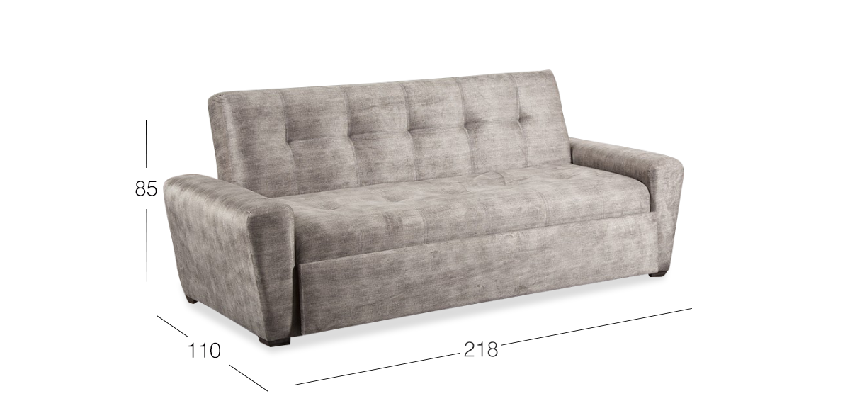 Sofa Cama Con Cama Alta Irlanda V Gris